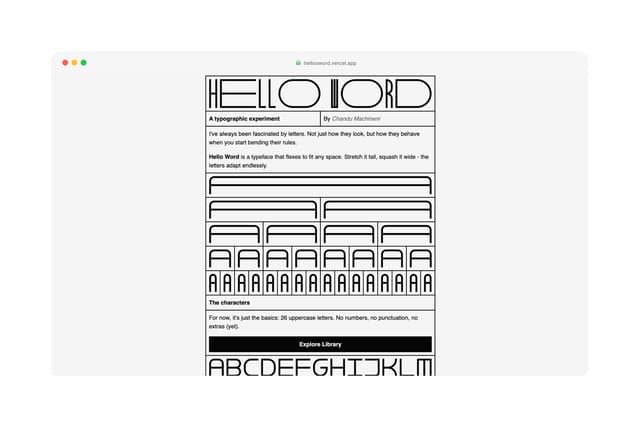 Hello Word typographic experiment